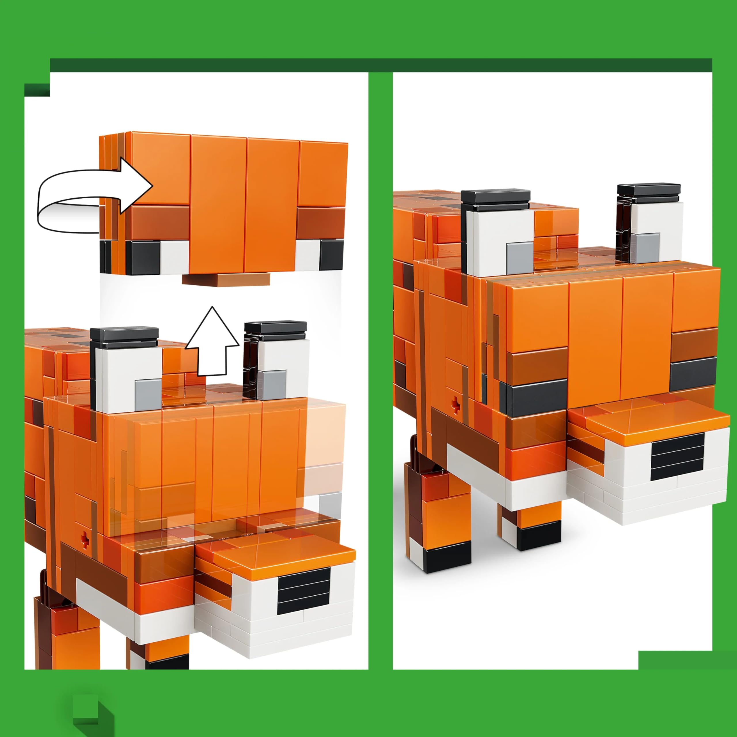 LEGO Minecraft La Volpe Giocattolo - Puzzle Animale 3D con Accessori - Decorazione per la Gaming Room o per la Camera da Letto - Idea Regalo di Compleanno per Bambini, Bambine e Fan da 10 Anni - 21588