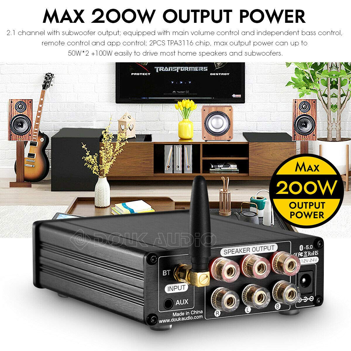 Nobsound NS-21G HiFi Mini 2.1 Channel Bluetooth 5.0 Power