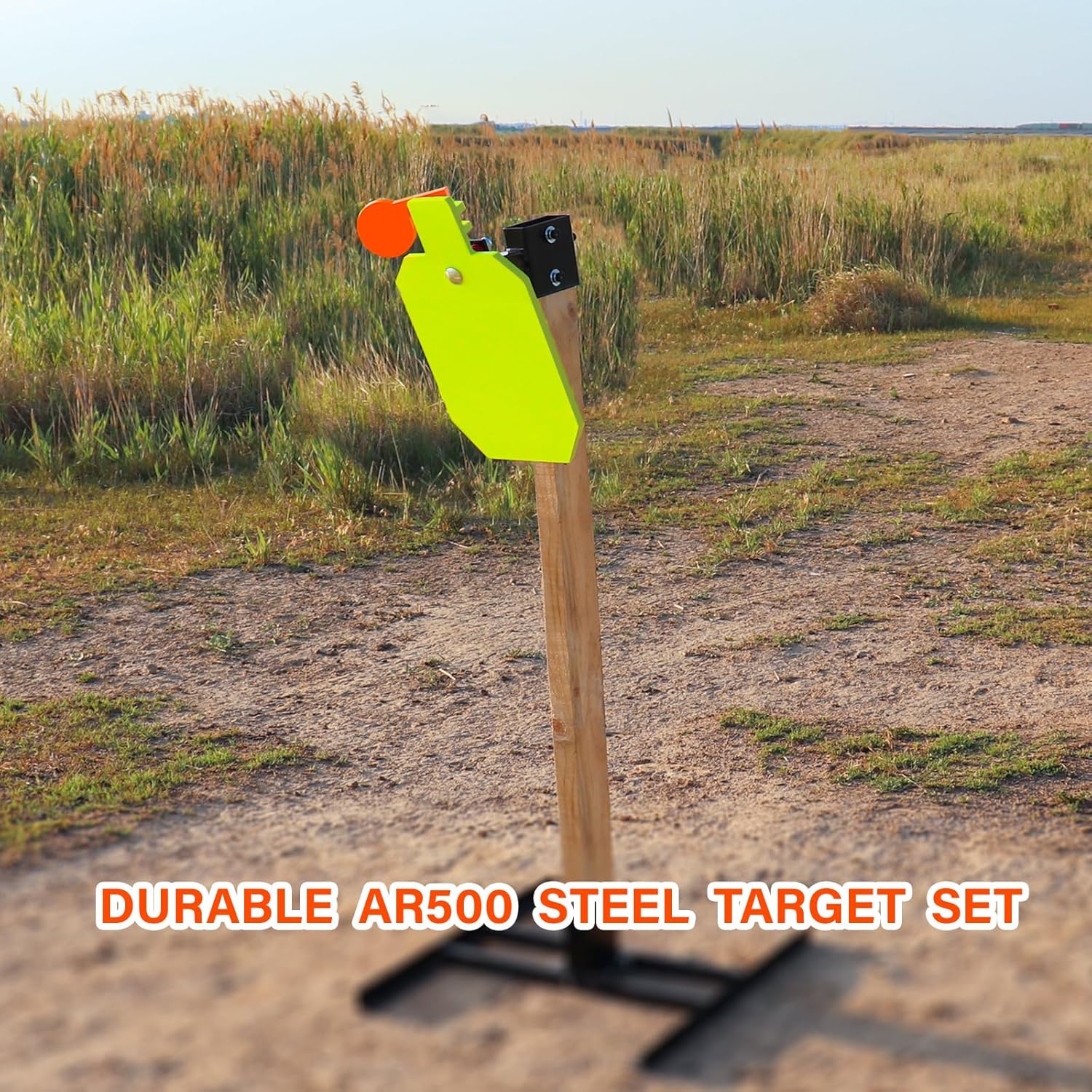 Highwild AR500 Steel Shooting Target 3/8 Inch Thick 10" x 16" Hostage with 2x4 Target Holder Mount