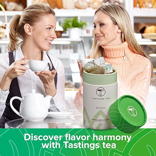 Vista 43 de Tastings Tea Té orgánico inglés para el desayuno, 3.5 oz. Mezcla de té negro natural de hojas sueltas con sabor Assam y Nilgiri Certificado