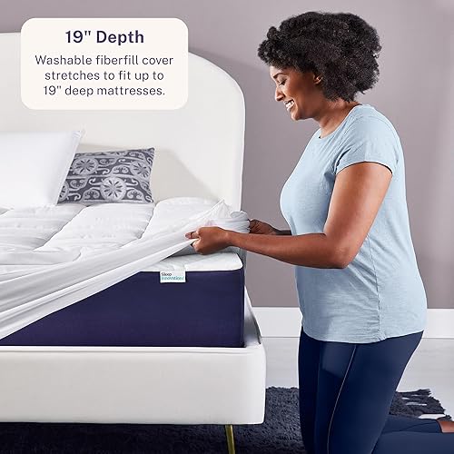 Miniatura 3 de Sleep Innovations Cradling Cloud - Funda para colchón, tamaño Queen, protector de almohada acolchada, fibra de felpa cómoda