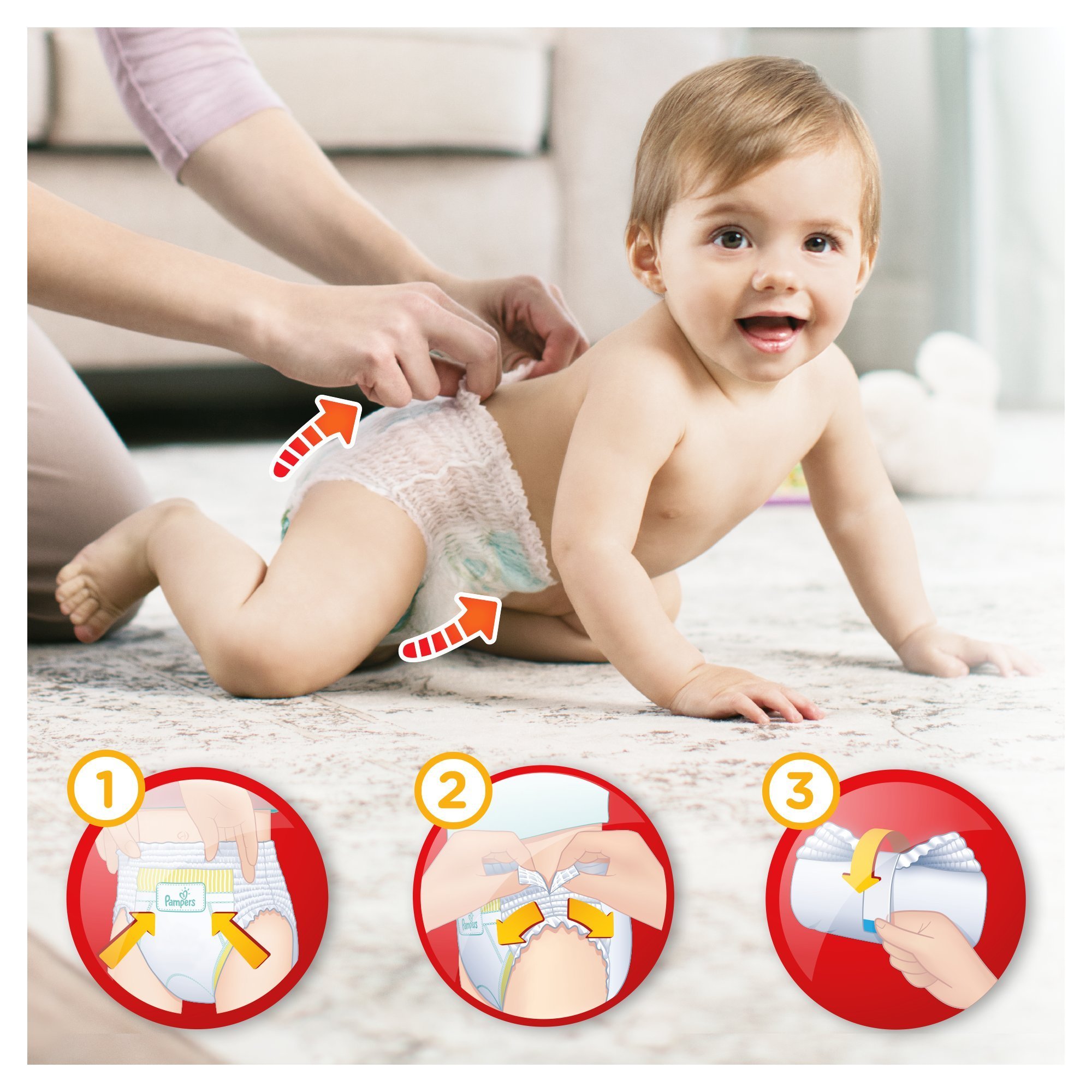 Pampers 81666879 Baby-Dry Pants pieluchy, białe