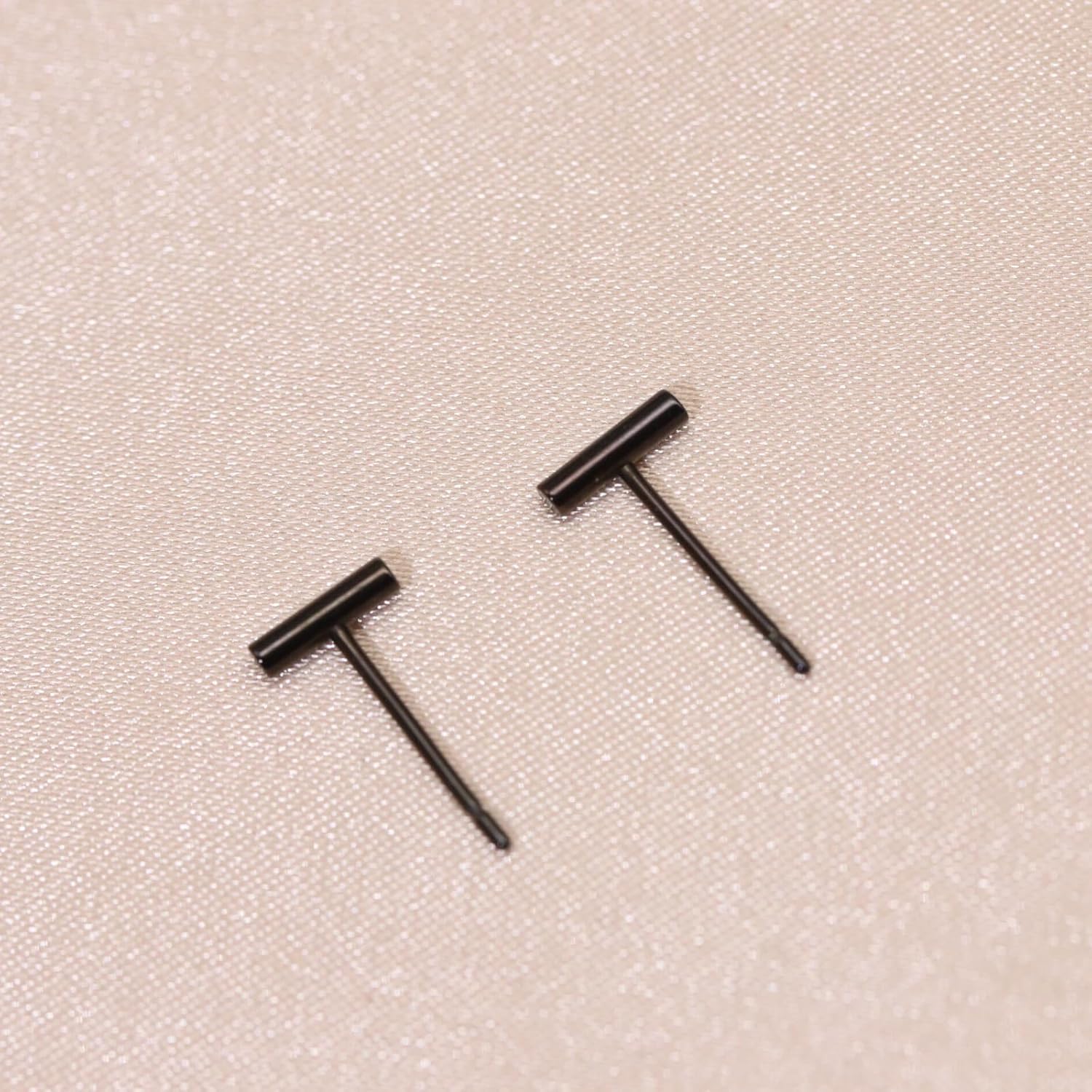 Pure Titanium Heart Earrings Women Flat Star Earring Moon Nickel Free Hypoallergenic Stud Earrings for Sensitive Ears, Bar Earring Stud, Rose Gold/Gold/Black/Silver - Image 6