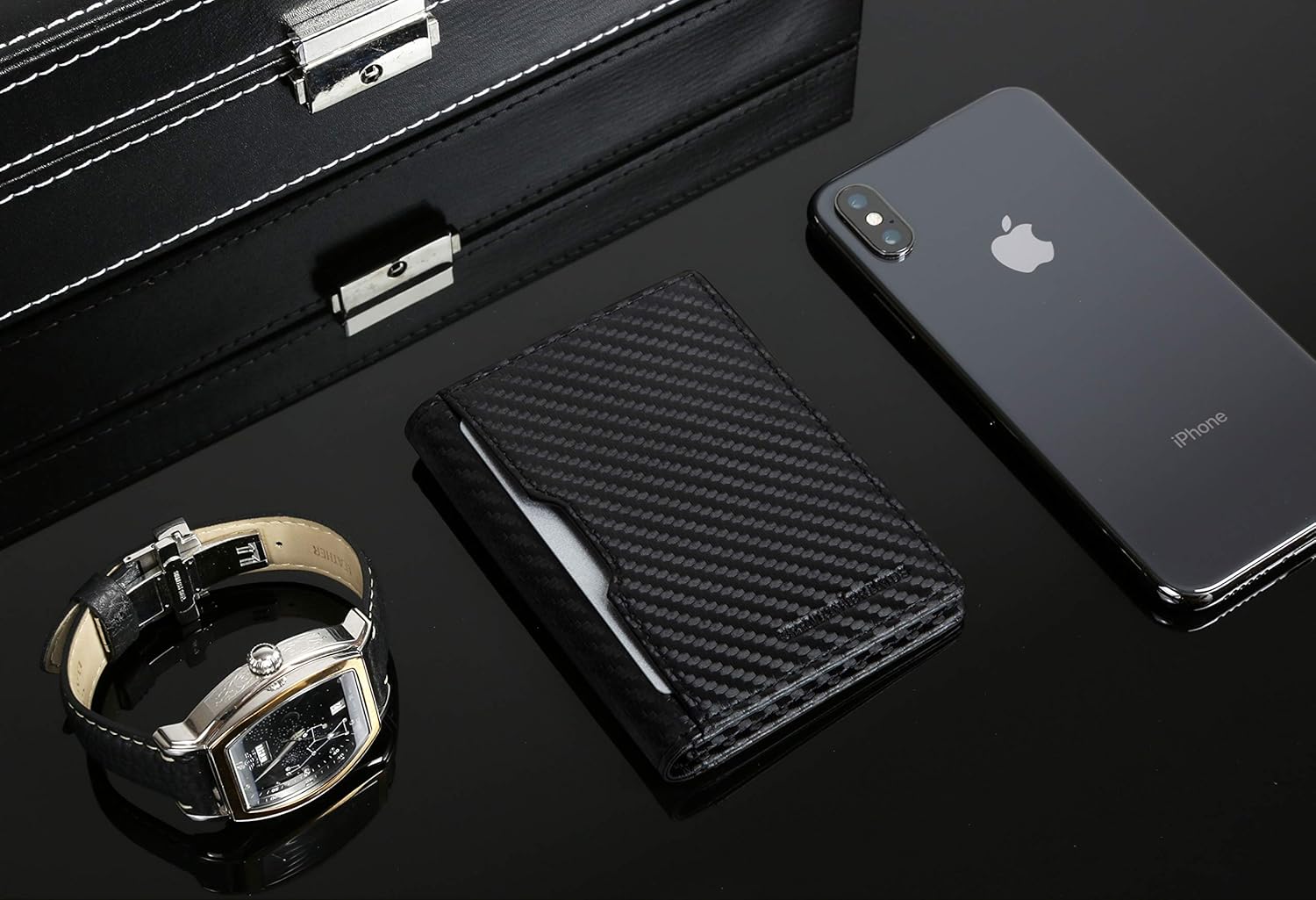 SERMAN BRANDS Wallets for Men Slim Mens leather RFID Blocking Minimalist Card Front Pocket Bifold Travel Thin - Image 2