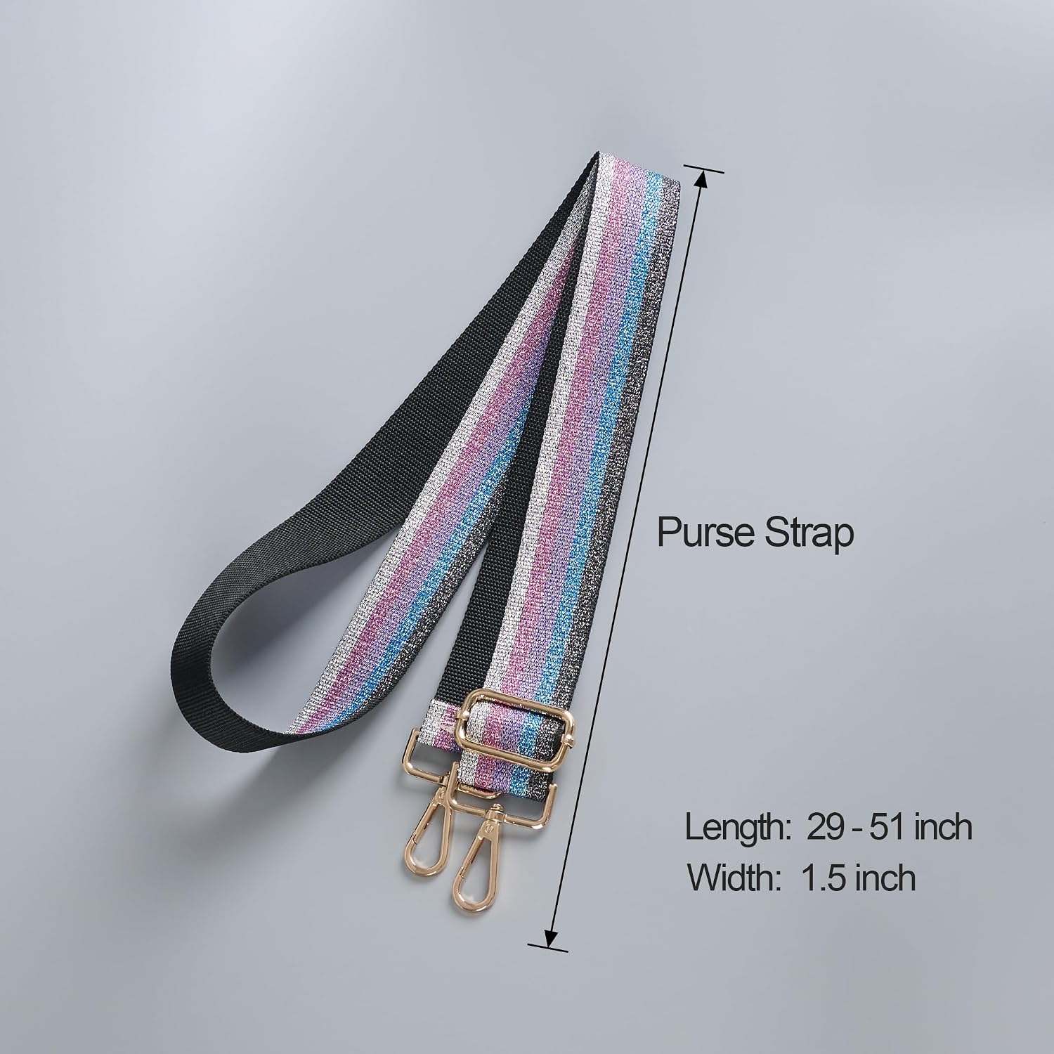 chushui Metallic Thread Purse Strap for Women, Woven Replacement Bag Strap image 2