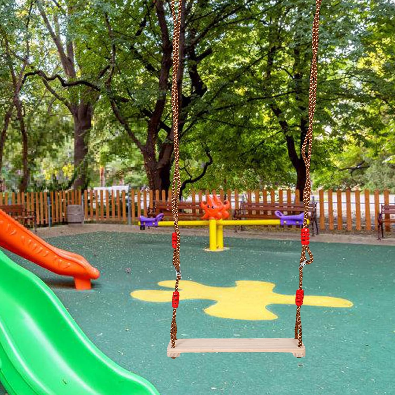 Wooden Swing Seat and Adults Small Hanging Tree Swing for Indoor and Outdoor Backyard Play ’s Playground