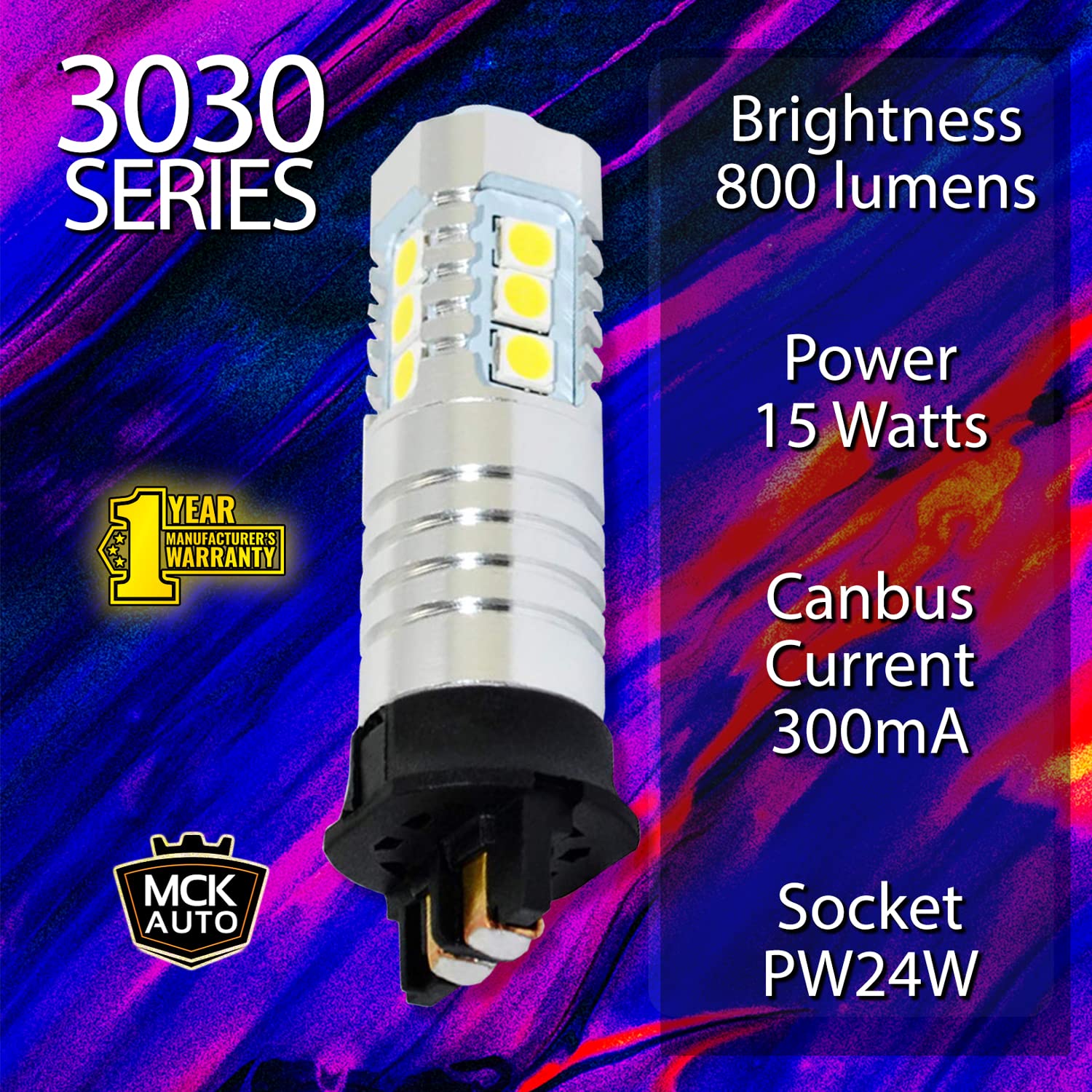 Sostituzione per CanBus LED PW24W Set di lampadine bianche molto chiare e senza errori CC F30