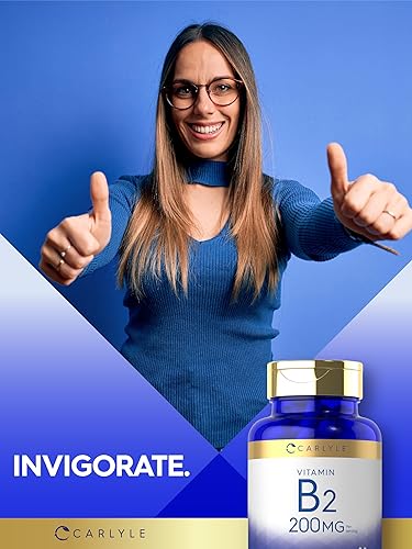 Miniatura 7 de Carlyle Vitamina B-2 | Riboflavina | 200 mg | 150 unidades | Suplemento esencial vegetariano, sin OMG y sin gluten
