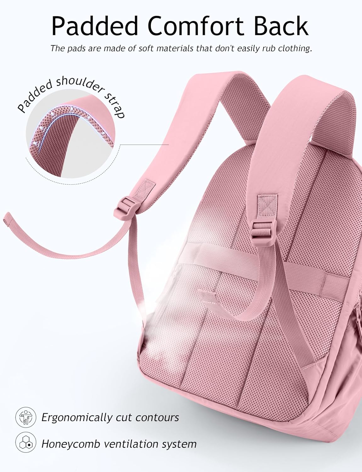 Travel Backpack for Women, 15.6 Inch Laptop Backpack, Quilted College Bookbag, Cute Work Backpacks, Water Resistant - Image 5