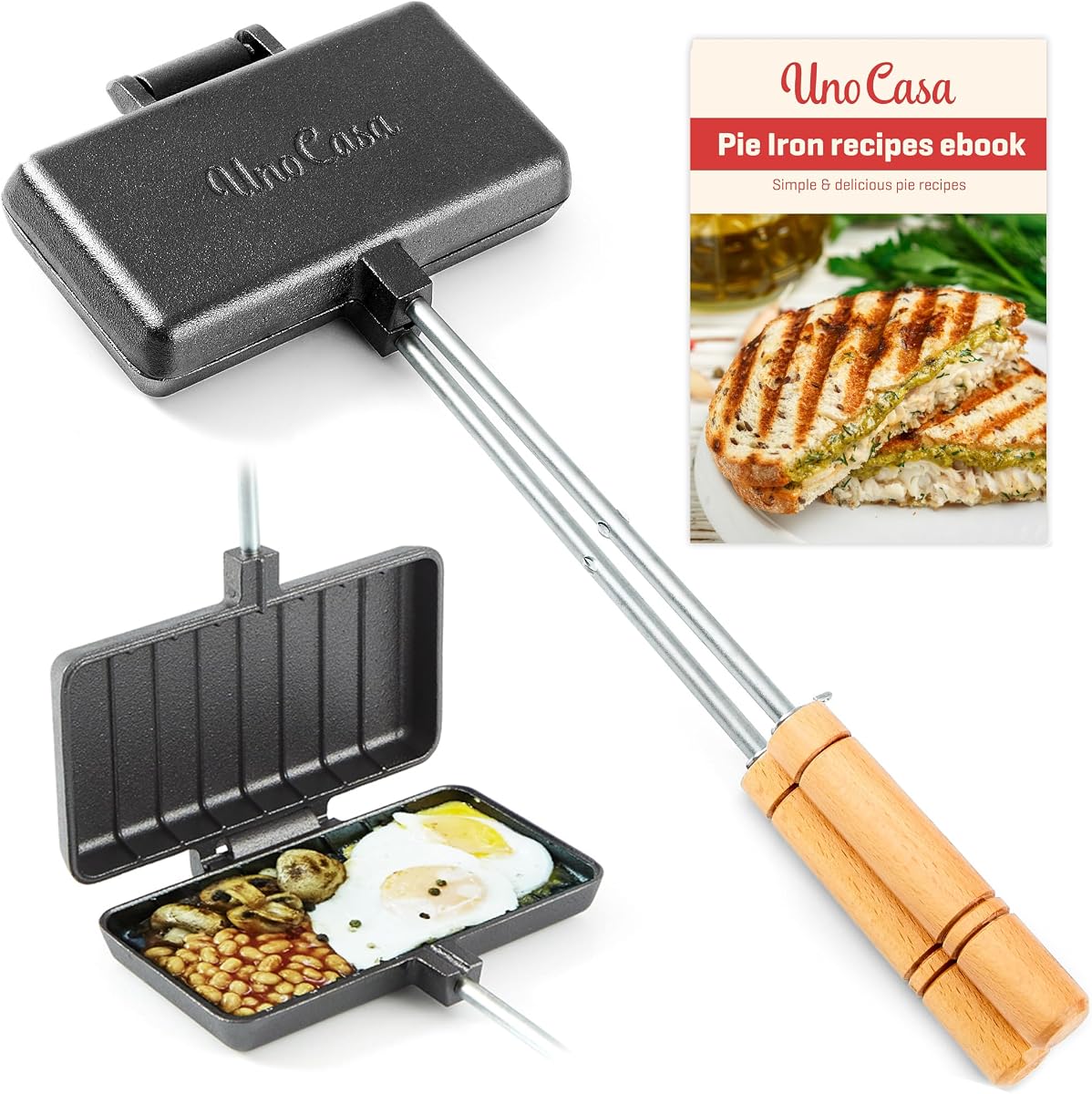 Uno Casa - XL Pie Irons Cast Iron Sandwich Maker - Mountain Japanese Sandwich