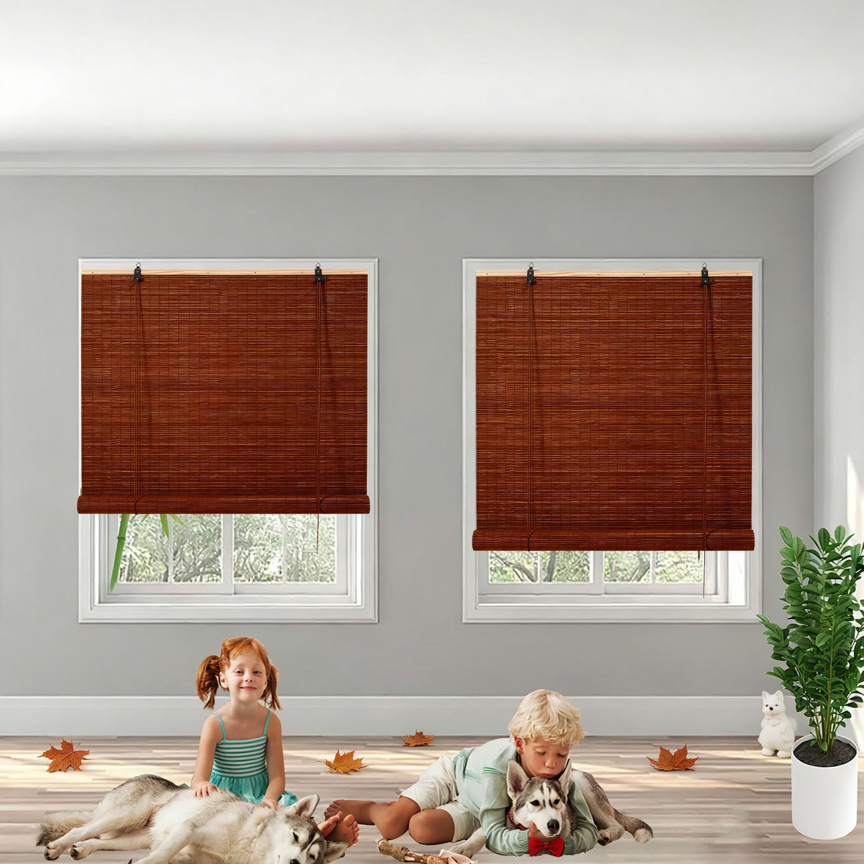 Store bambou tissé à la main 35x200cm, l'élégance naturelle et durable