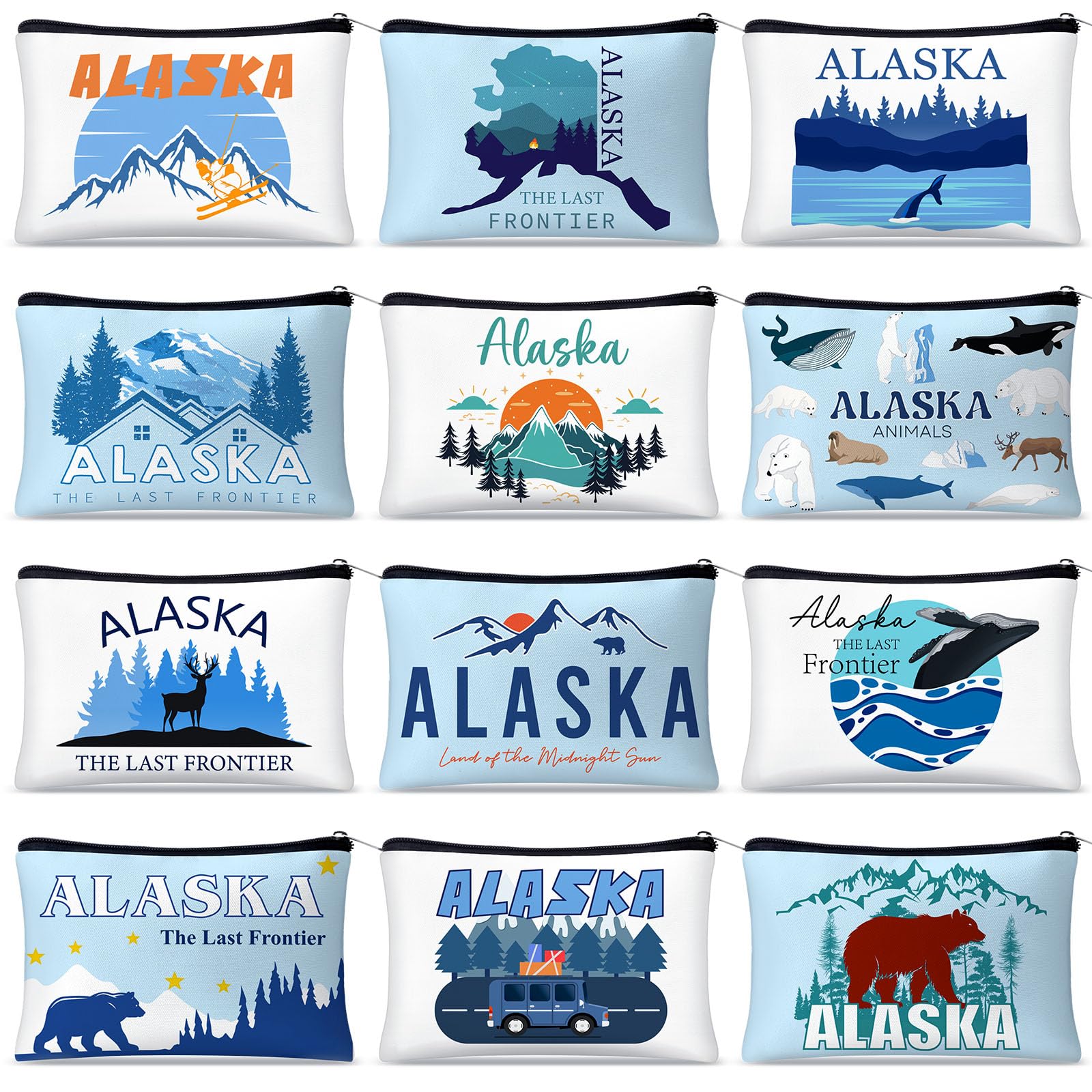 Reginary Destination-Themed Canvas Zipper Makeup and Souvenir Bag