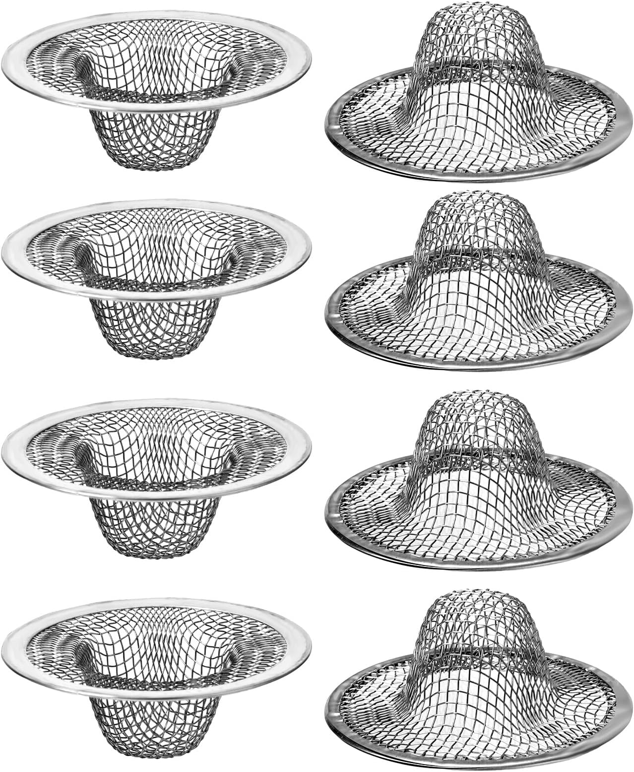 AHQiZFX 8 Pieces Mesh Sink Strainer, 2.12" Top / 1" Bathroom Stainless ...