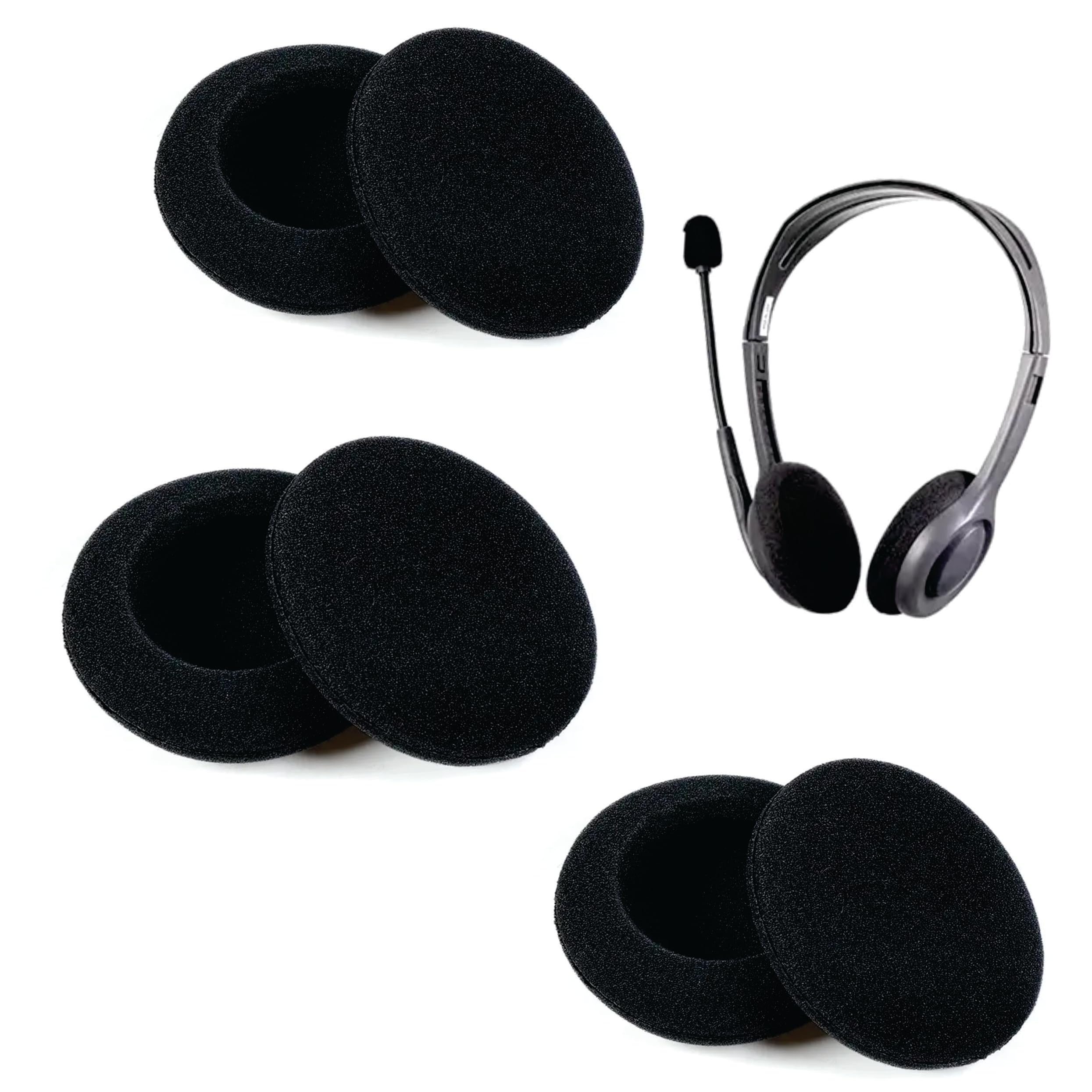 Mayklen 60mm Headphone Cushion Ear Pads - 6Pcs, Earpads Replacement for Headphone Sponge Cover | High-Density Foam Ear Cushions for Headphones Foam Pads - 5mm Thick