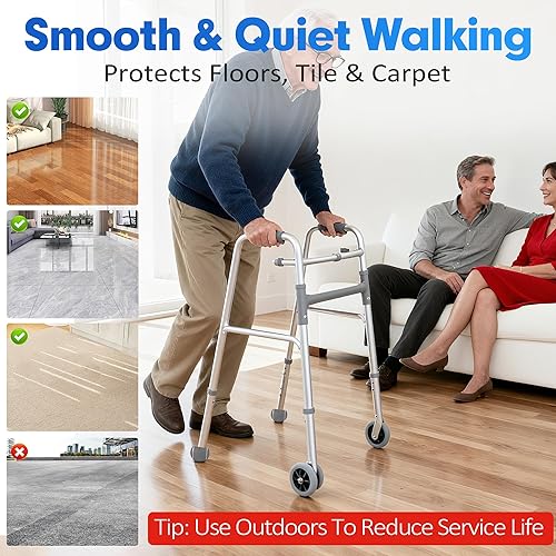 Miniatura 5 de Pelotas de tenis precortadas para caminantes, 4 unidades, deslizadores de fieltro resistentes de larga duración, ajuste universal para la mayoría de