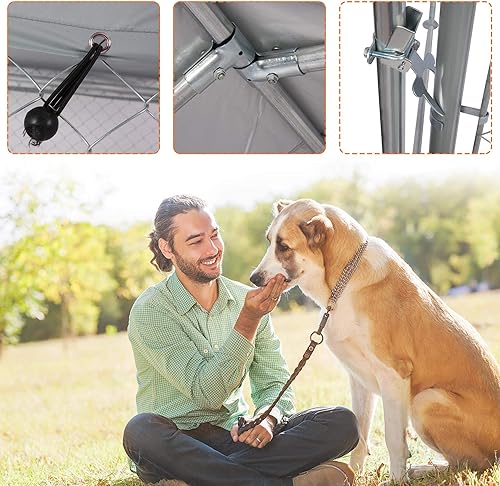 Miniatura 6 de Parque de metal para perros (10 pies 6.5 pies), perrera, para exteriores