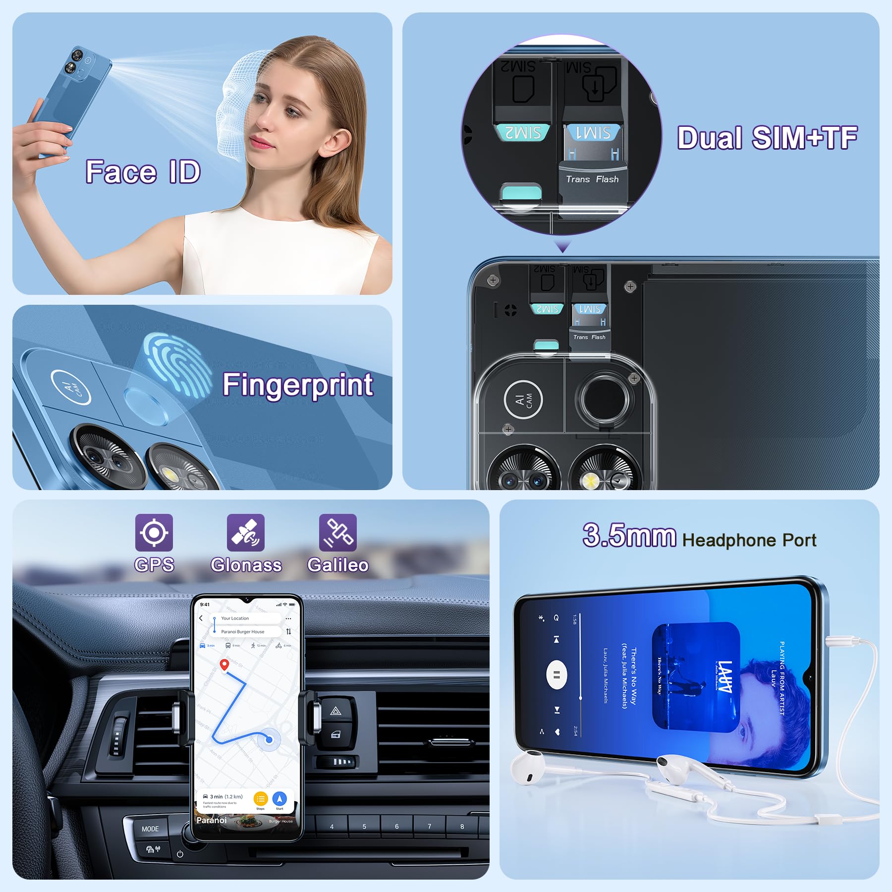 OUKITEL C57 PRO Unlocked Cell Phone Android 14 Phone Unlocked 16GB