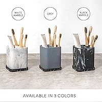 Vista 3 de zccz Soporte para cepillos de dientes, encimera con aspecto de mármol, soporte para cepillo de dientes eléctrico, pasta de dientes, brocha