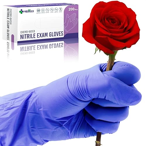 Miniatura 10 de Medtecs Guantes de Nitrilo Desechables – Disponibles en 200 y 2,000 piezas – Grado Médico, Clasificación Química, 4 mil, Sin Látex, Sin Polvo – Azul