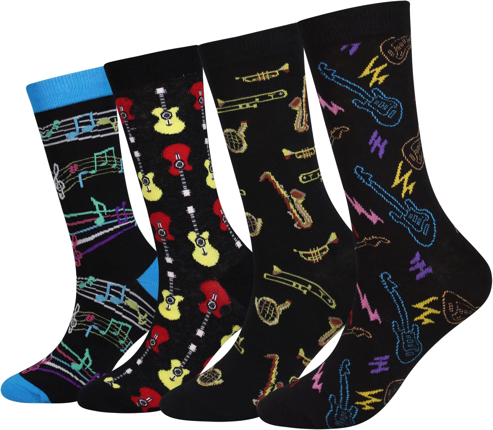 Men's 5 Packs Fun Crazy Animal Cotton Casual Crew Socks
