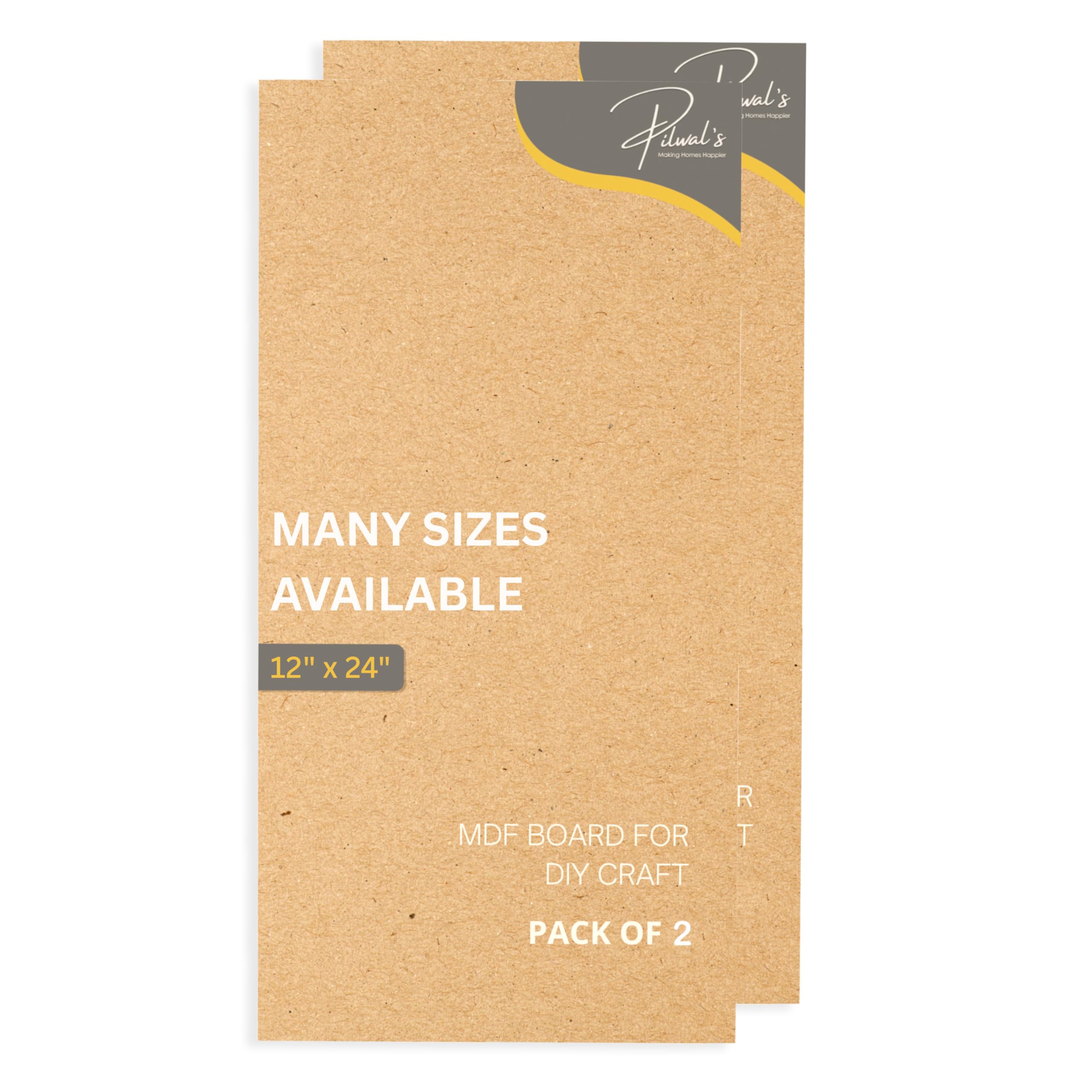Pilwal's 24x12 inch MDF Sheets - Smooth Unfinished MDF RECTANGLE Sheet - MDF Board Coutouts for Craft DIY Art, lippan Art, Painting, Decoupage, Resin Art, Pyrography, Laser Cutting ( Mdf Size 24"x12" inch, 2 Pieces )-image-8