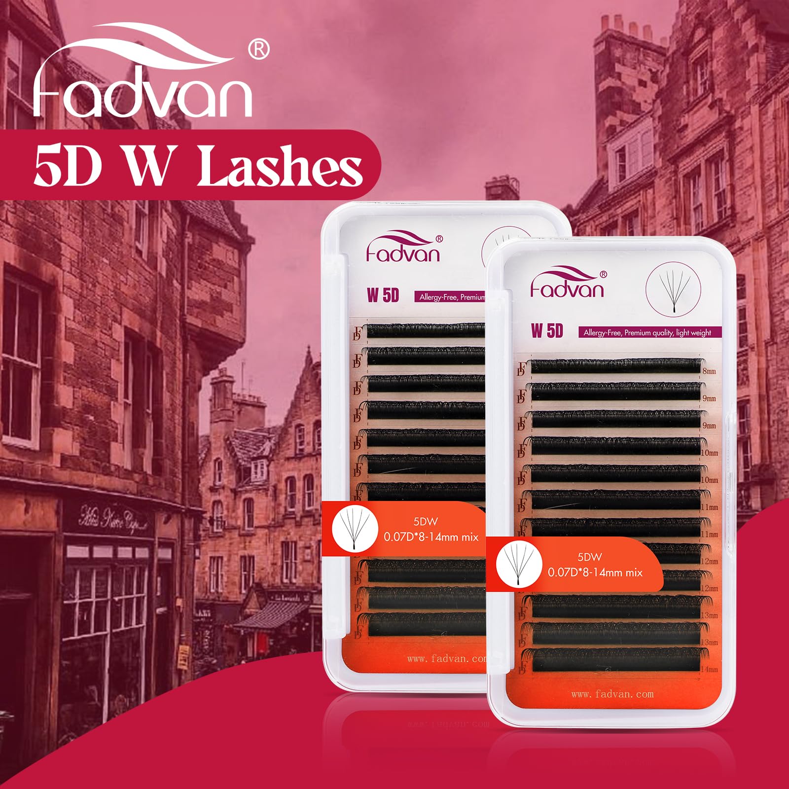 Estensioni delle Ciglia 5D W 0.07 D Curl Premade Fan Eyelash Extension Ciglia 8-14mm Lunghezza Mista W Volume Russo Professionale Tessuto di Seta Ciglia Prefabbricate(0.07D Curl 8-14mm)