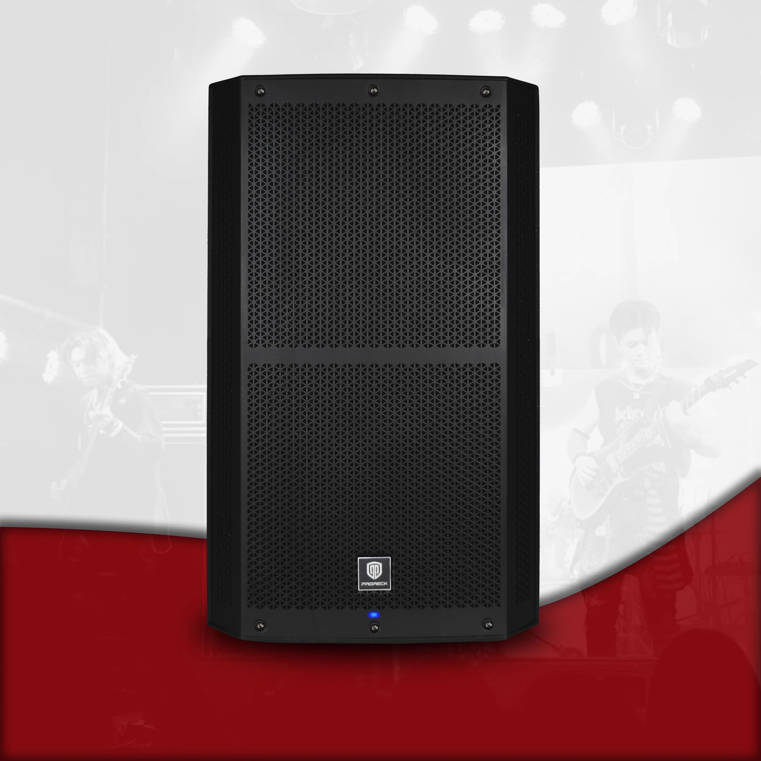 PRORECK SP-15 38 cm (15 Zoll) 1400W P.M.P.O Aktiv-Bühnenmonitor mit 3-Kanal-Eingängen, Bluetooth & DSP – PA-Box für Kirche/Hochzeit/Konferenz/Veranstaltungssaal