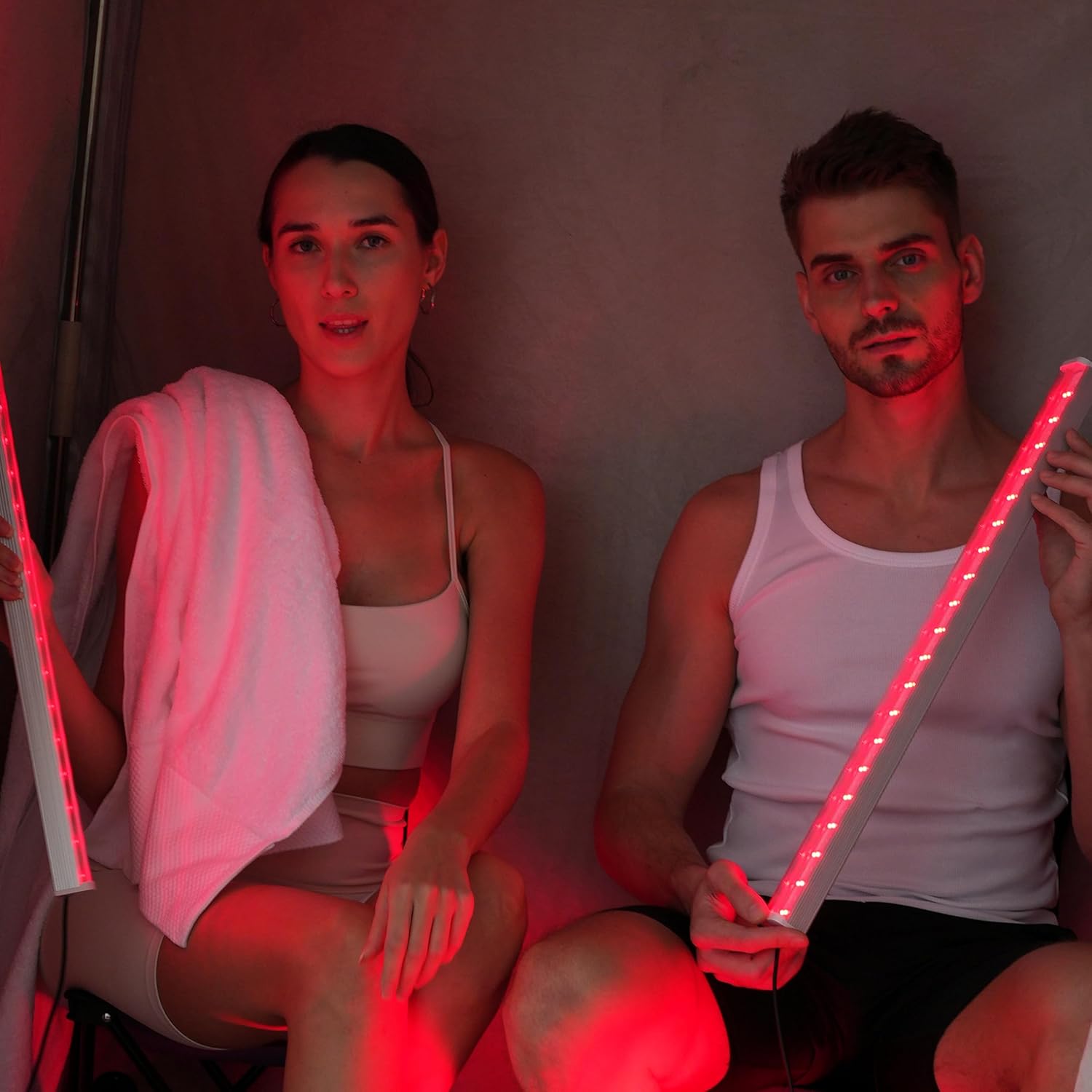 2 Person Portable Steam Sauna for Home with Two Red Light Therapy Panels Full Body Home Spa (Black)