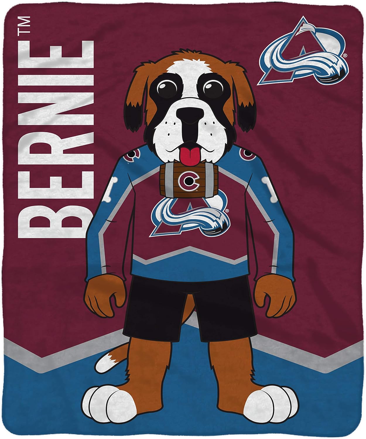 Sleep Squad Colorado Avalanche Bernie 60 x 80 Rachel Plush Blanket A NHL Mascot Super-Soft Throw - Image 2