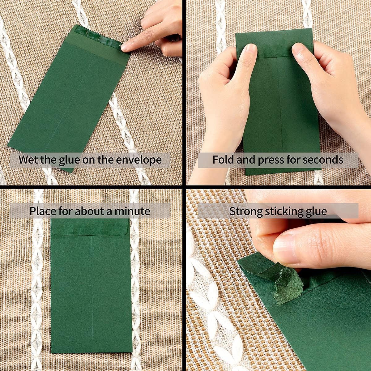 100 Pack Money Envelopes Cash Budget Envelopes #7 Coin Envelope for Cash, Budgeting, Check, Gifts Cards, 3.5 x 6.5 Inches (Dark Green)
