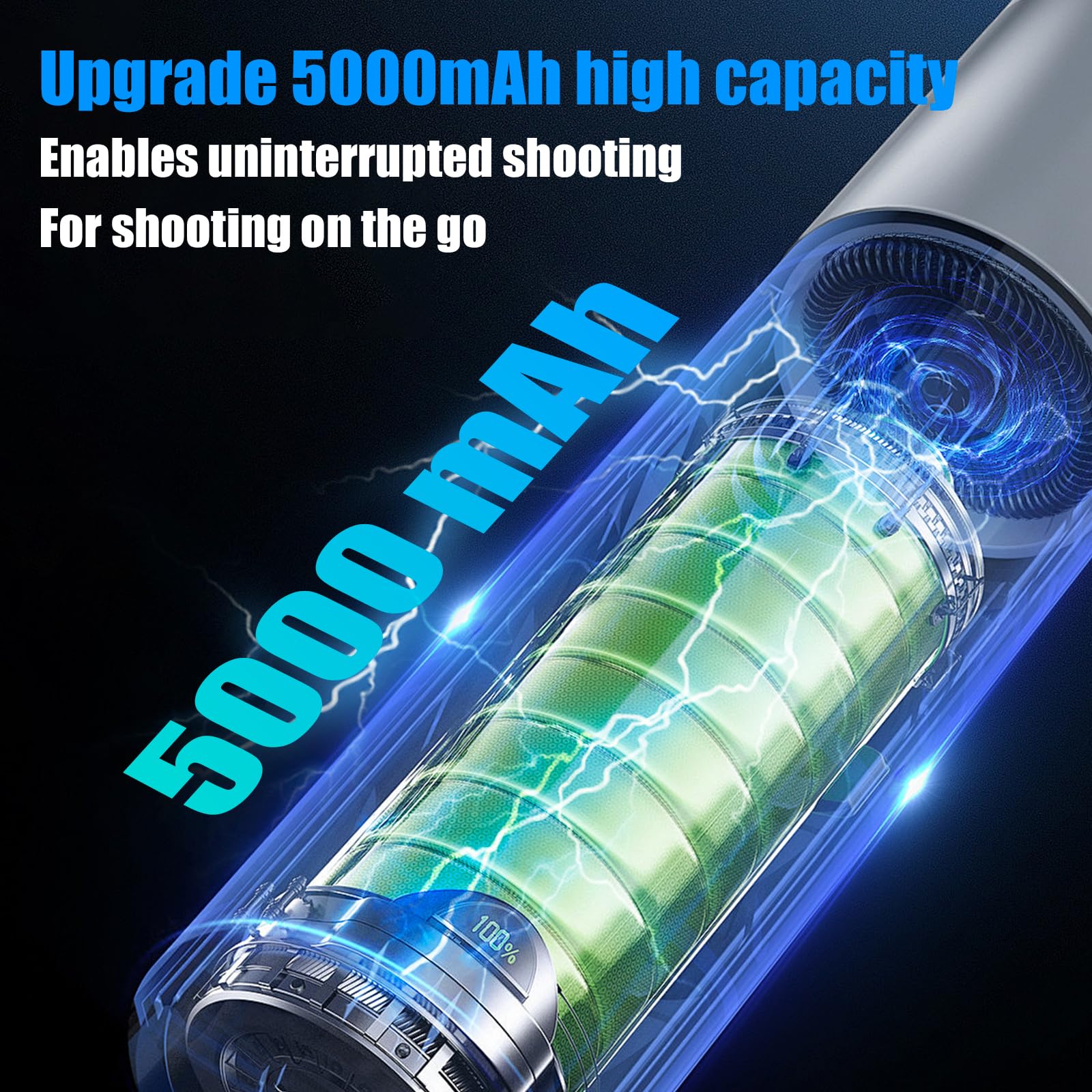 CBQ Osmo Pocket 3 Battery Handle, Compatible with DJI Osmo Pocket 3 Camera,Built in 5000mAh Extra Battery,Reserved 1/4