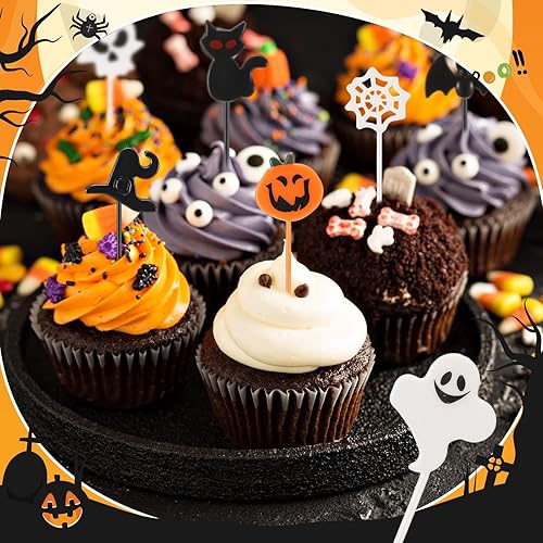 Miniatura 10 de Tatuo - Púas de plástico para Halloween, decoración de fantasmas para fiestas de cumpleaños o fiestas temáticas (50)