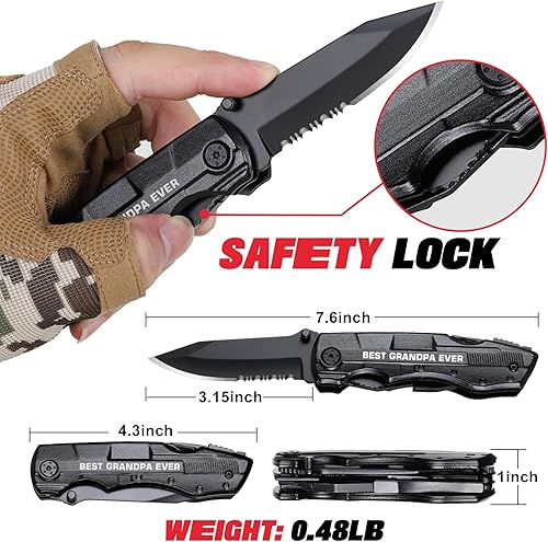 Miniatura 3 de ZAVIT Regalo para el día del padre, el mejor cuchillo multiherramienta para abuelo, regalos de cumpleaños para abuelo, regalos para abuelo, regalos