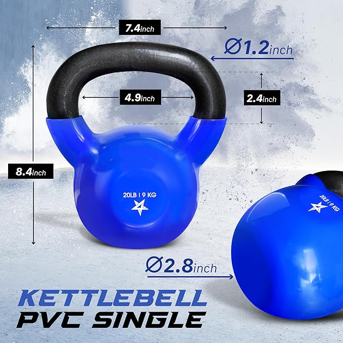 In addition to providing a challenging workout for your muscles, the kettlebell can also improve your cardiovascular fitness, balance, stability, and overall functional strength. Incorporating kettlebell exercises into your fitness routine can help you burn calories, build lean muscle mass, and increase your endurance. With its compact size and versatile functionality, the Yes4All Kettlebell Vinyl Coated Cast Iron is a must-have piece of equipment for anyone looking to improve their physical fitness and strength. Description by ChatGPT.