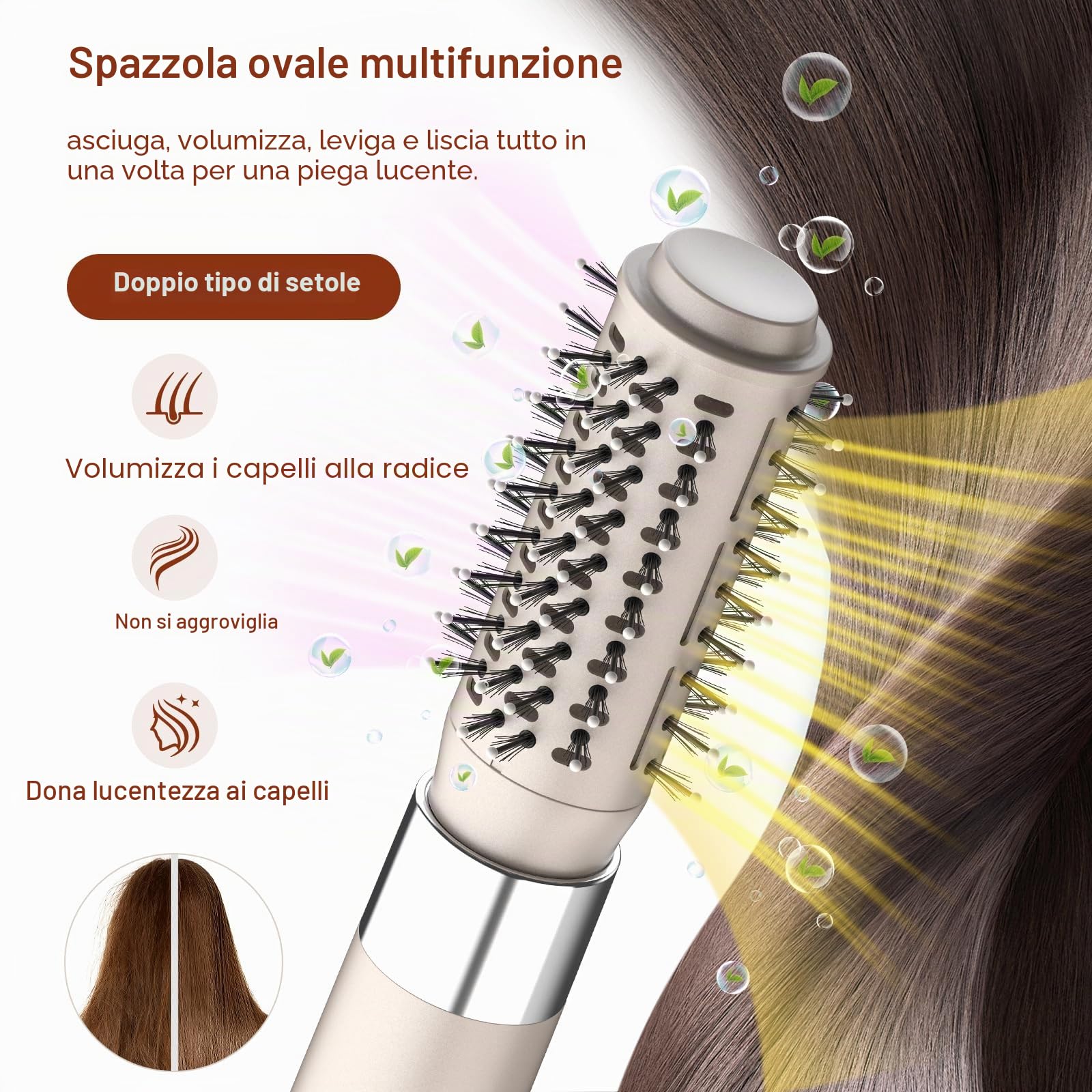 MESCOMB Air Styler e Spazzola Asciugacapelli ad Alta Velocità 5 in 1 - Multi Styler con Arricciacapelli Automatico, Volumizzante e Lisciante, Asciugacapelli Rapido Ionica da 110.000 RPM
