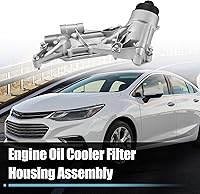 Vista 2 de X AUTOHAUX 93186324 Conjunto de adaptador de carcasa de filtro de aceite del enfriador de aceite del motor con juntas para Chevy Aveo para Chevrolet