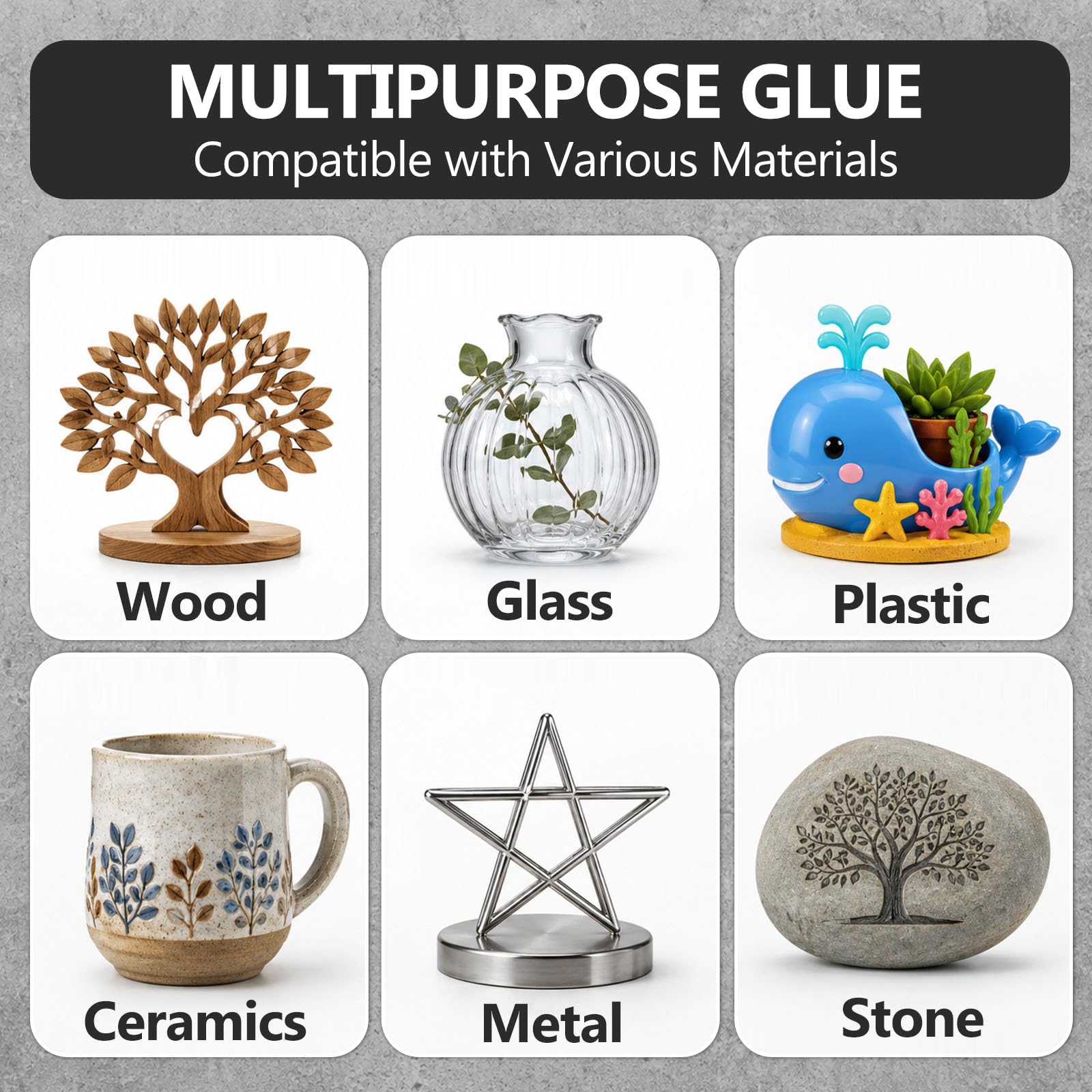 Colla Epossidica Bicomponente, 250 ml Mix 5 Minuti, Trasparente, Adesivo Multiuso Multimateriale, Colla Bicomponente per Plastica, Ceramica, Porcellana, Vetro, Legno