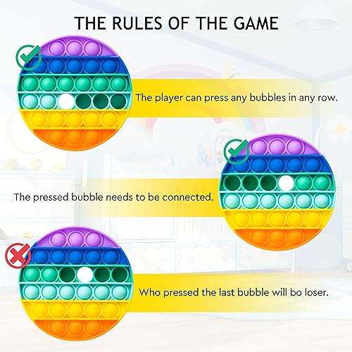 Miniatura 7 de RETRO PUG Paquete de 3 juguetes sensoriales de burbujas de arcoíris para presionar y reventar, juguete para ansiedad con autismo, necesidades