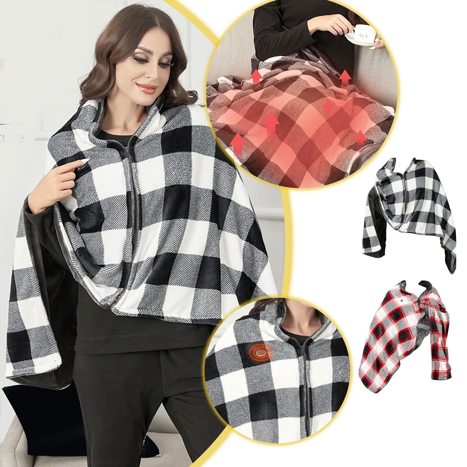 Écharpe Intelligente De Contrôle De La Température Polyester Respirant 3 Équipements Chauffants Couverture Chauffante Portable D'hiver Pour La Famille Châle Chauffant Unisexe