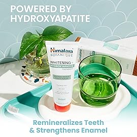 Himalaya Botanique Whitening + Hydroxyapatite Toothpaste, Mint Flavor - Nano Hydroxyapatite to Support Remineralization and Restore Enamel to Strengthen Teeth - Vegan, Gluten Free, 4 oz (Pack of 4)