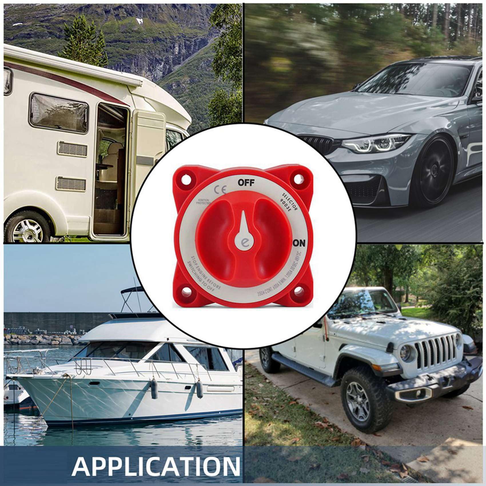 3X 48V 350A Car Auto RV Marine Boat Selettore Isolatore A Circuito Singolo Scollegamento 'Interruttore della Batteria Rotante Serie e