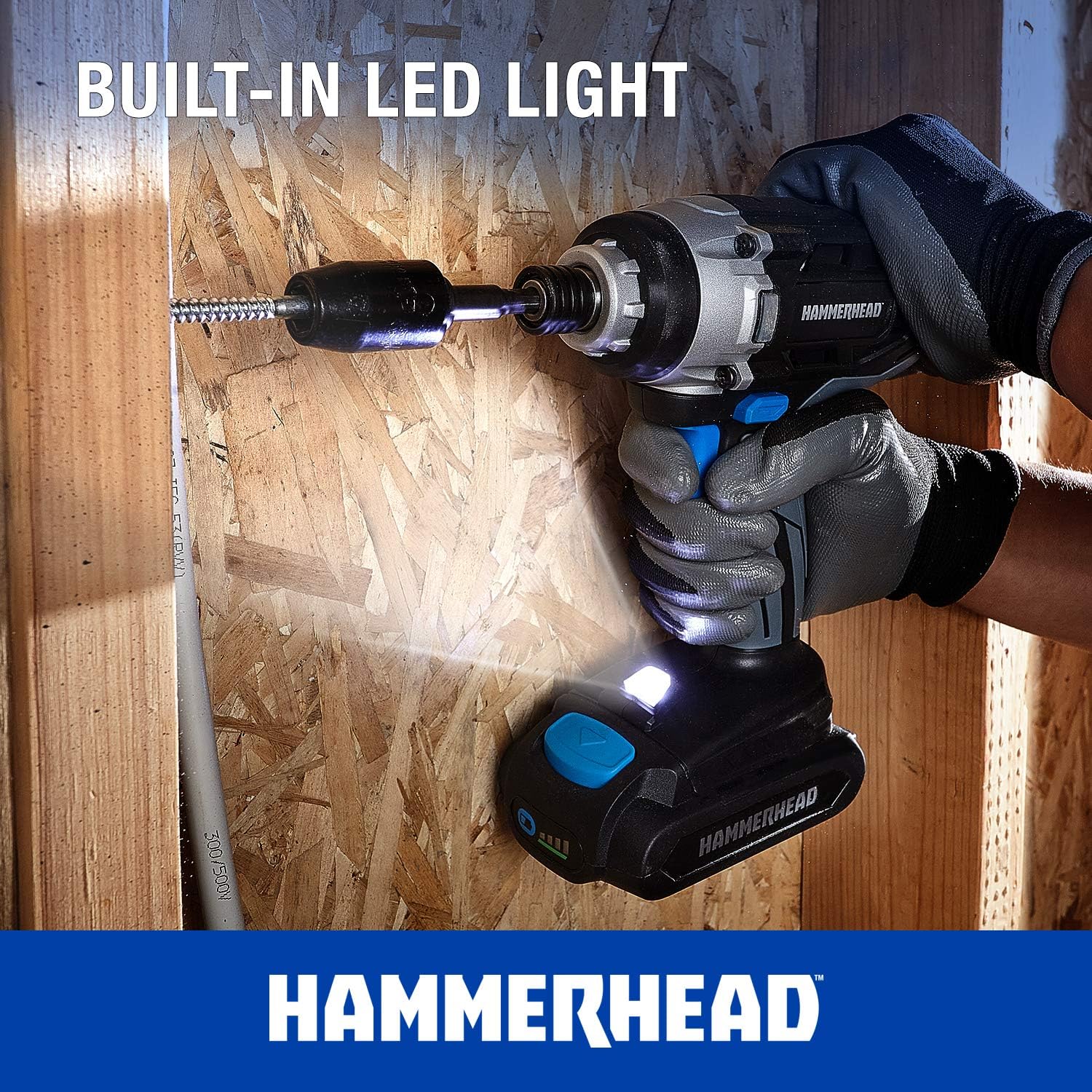 Hammerhead 20V 1/4 Inch Cordless Impact Driver Kit with 1.5Ah Battery and Charger – HCID201