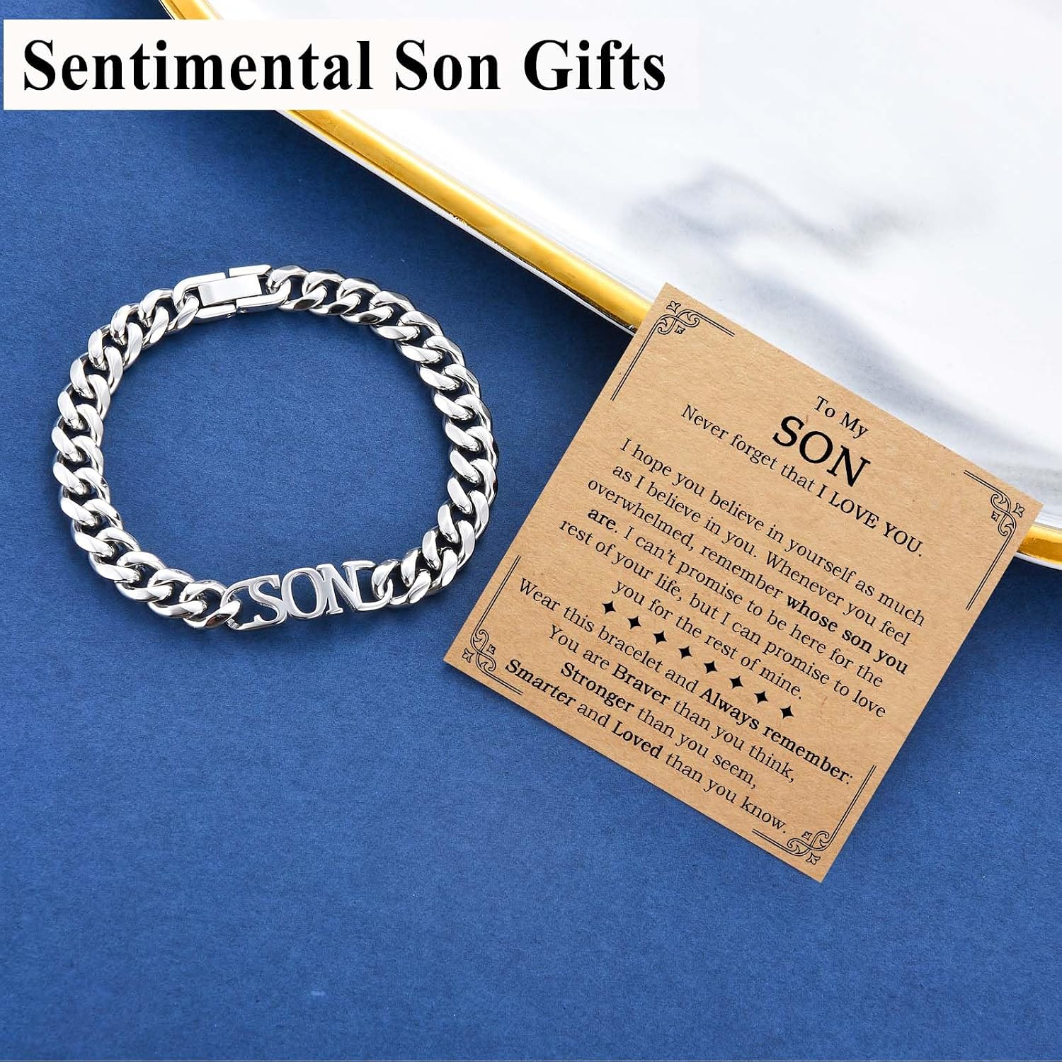 Teen Boys Mens Bracelet for Dad Daddy Uncle Husband Papa Son Husband Nephew Grandson Brother, 9MM Stainless Steel Cuban Link Chain Bracelet Jewelry Valentines Fathers Day Christmas Graduation Gifts