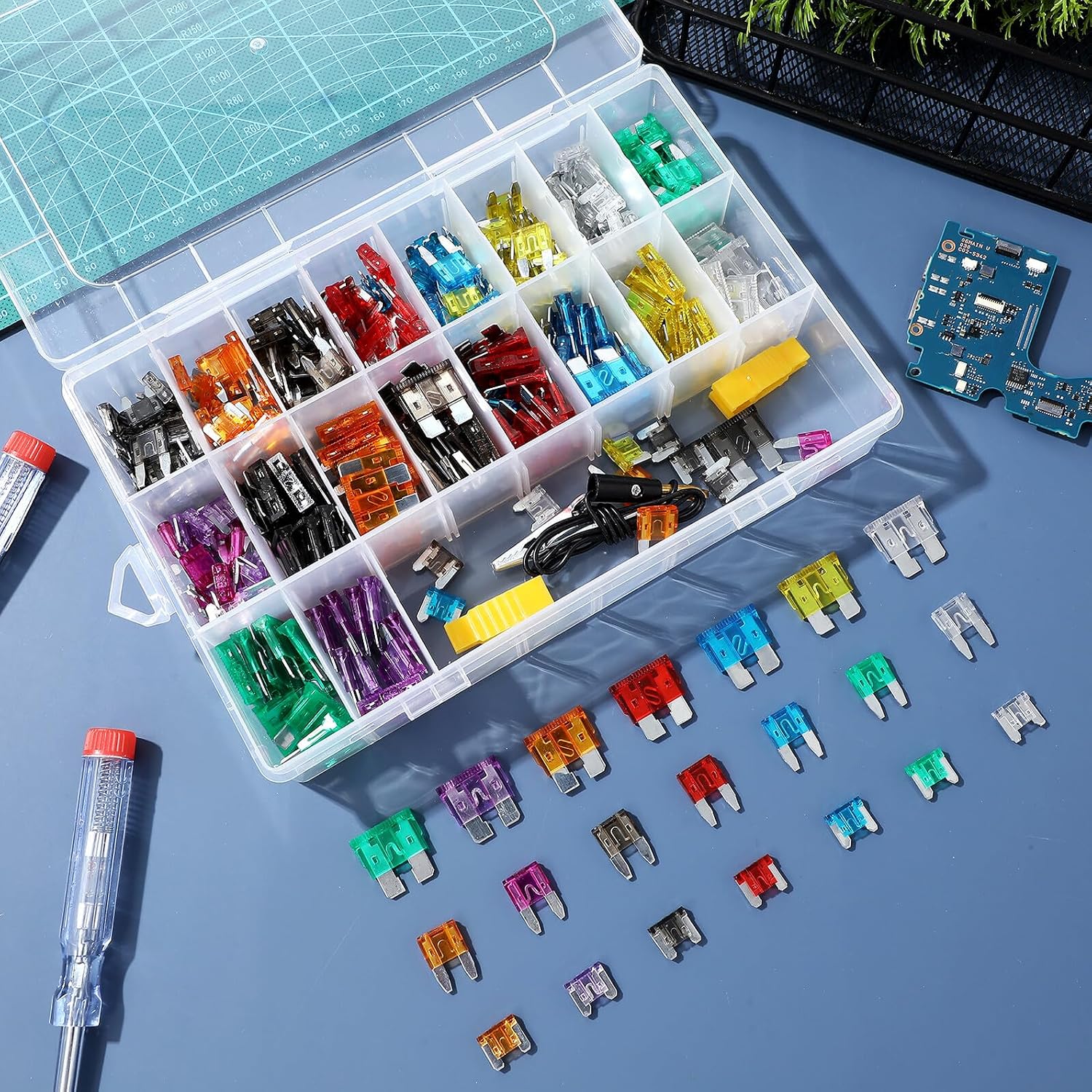 Automotive Fuse Kit 306Pcs Zinc Blade Fuses with and Pullers for Cars Rv Boats Electrical Circuit Testing and Replacement