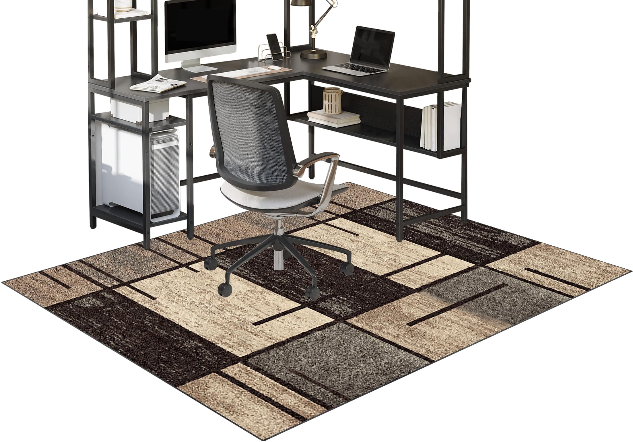 Fzamudng Office Chair Mat for Carpet, Heavy Duty Desk Chair Mat, Floor Protectors for Rolling Chairs, Computer Gaming Chair Mat, Non-slip Carpet Protector Chair Mat for Home and Office 100 x 160 cm