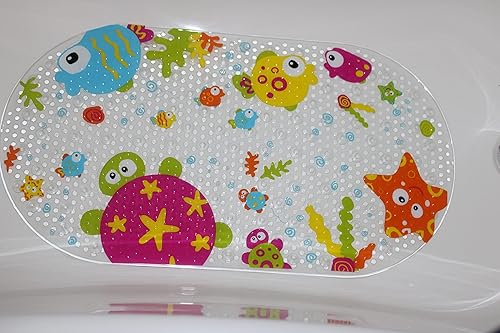 Miniatura 2 de Tapete de baño para niños, tapete de baño para bebé, tapete de ducha antideslizante de 15.5 x 27 pulgadas para niños pequeños, lavable a máquina,