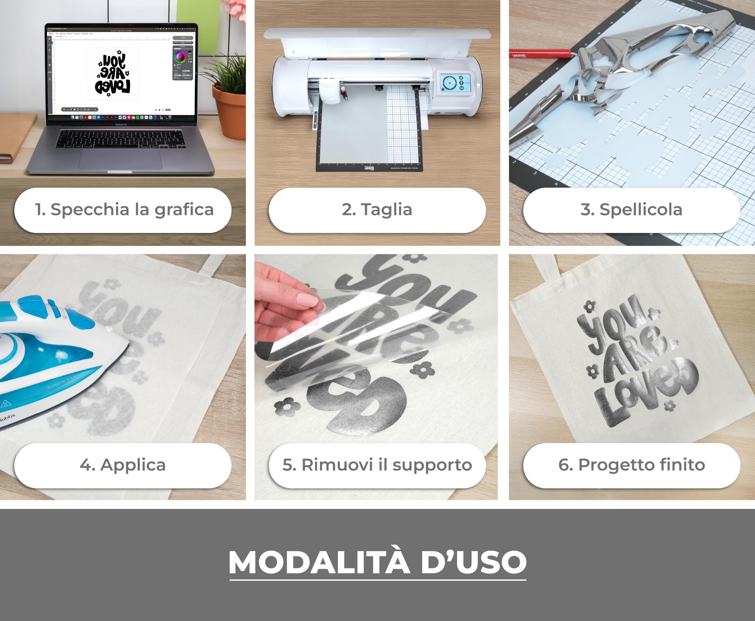 Siser® Metal Silver Argento, 30cm x 0,5mt, Vinile Termotrasferibile Termoadesivo Metallizzato per la Personalizzazione dei Tessuti, Abbigliamento e Accessori, Hobby creativi, Facile da Tagliare