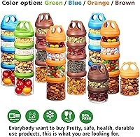 Vista 4 de SELEWARE Contenedores apilables portátiles de almacenamiento de alimentos para aperitivos, fórmula en polvo y bebidas, sistema de bloqueo giratorio