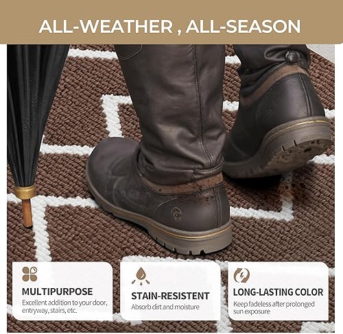 Miniatura 112 de GRANNY SAYS Felpudo para interiores, 32 x 48 pulgadas, antideslizante, tapete grande para puerta, tapete de bienvenida para exteriores, lavable