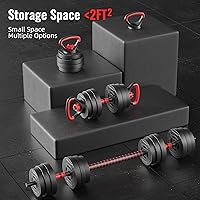 Vista 4 de Fitvids Adjustable Dumbbell Set, 40/60LBS Free Weight Set, Multi-Functional Portable Changeable Dumbbell Barbell Kettlebell Set for Home, Multiple